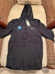 Men's UA Hustle Fleece Full Zip Black Hoodie